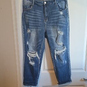 Distressed Blue Jeans